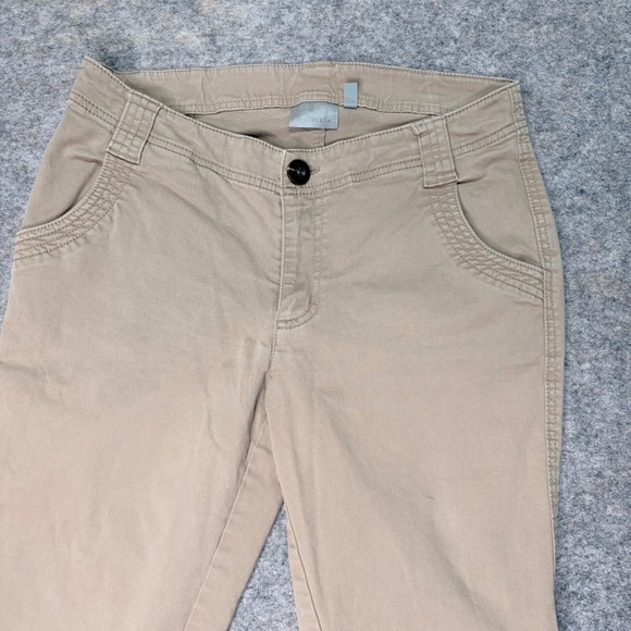 Athleta Pants - Athleta Khaki Ankle Pants Women Organic Cotton Blend Casual Zipper Detail size 2